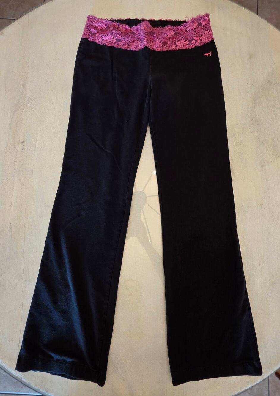 Victoria's Secret Pink Women's Wide Leg Leggings SZ Large Y2K Low Rise